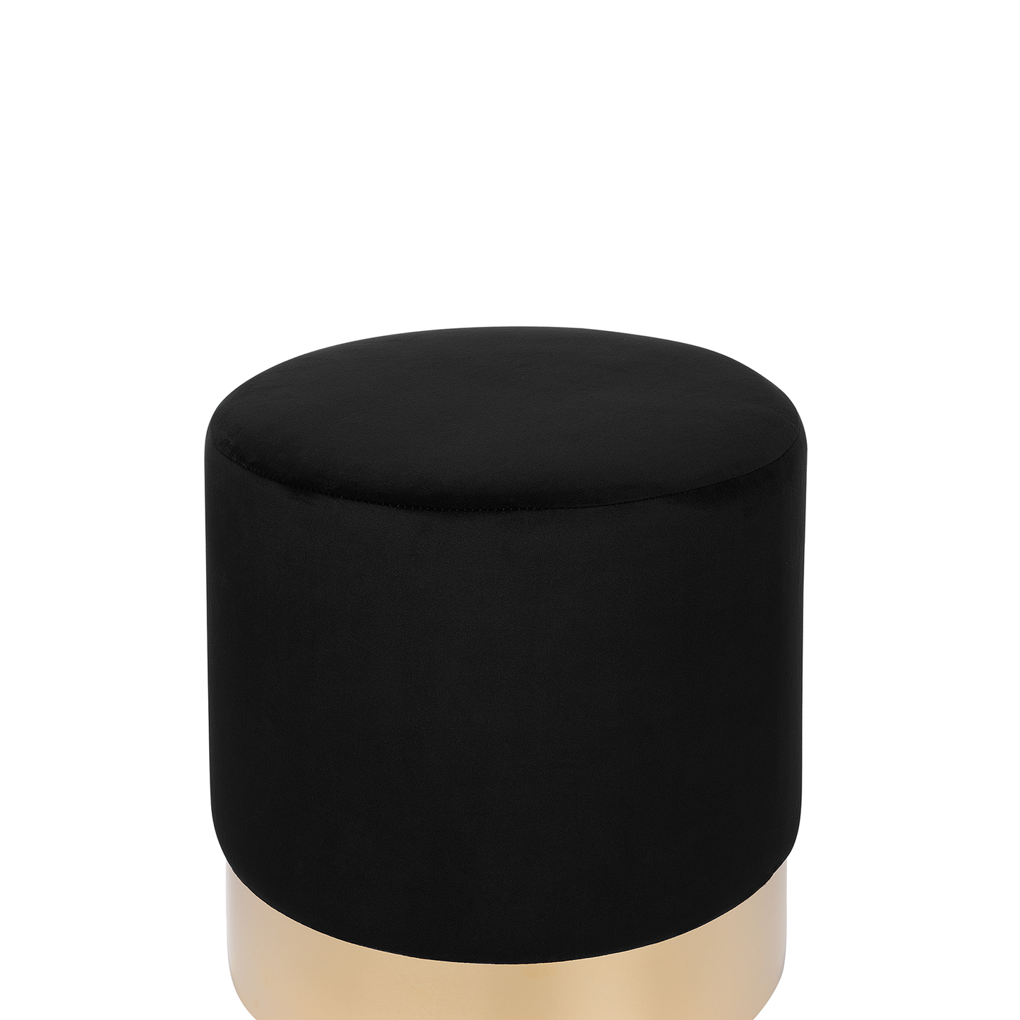 Pouf schwarz Samtstoff ⌀ 39 cm SOPHIA