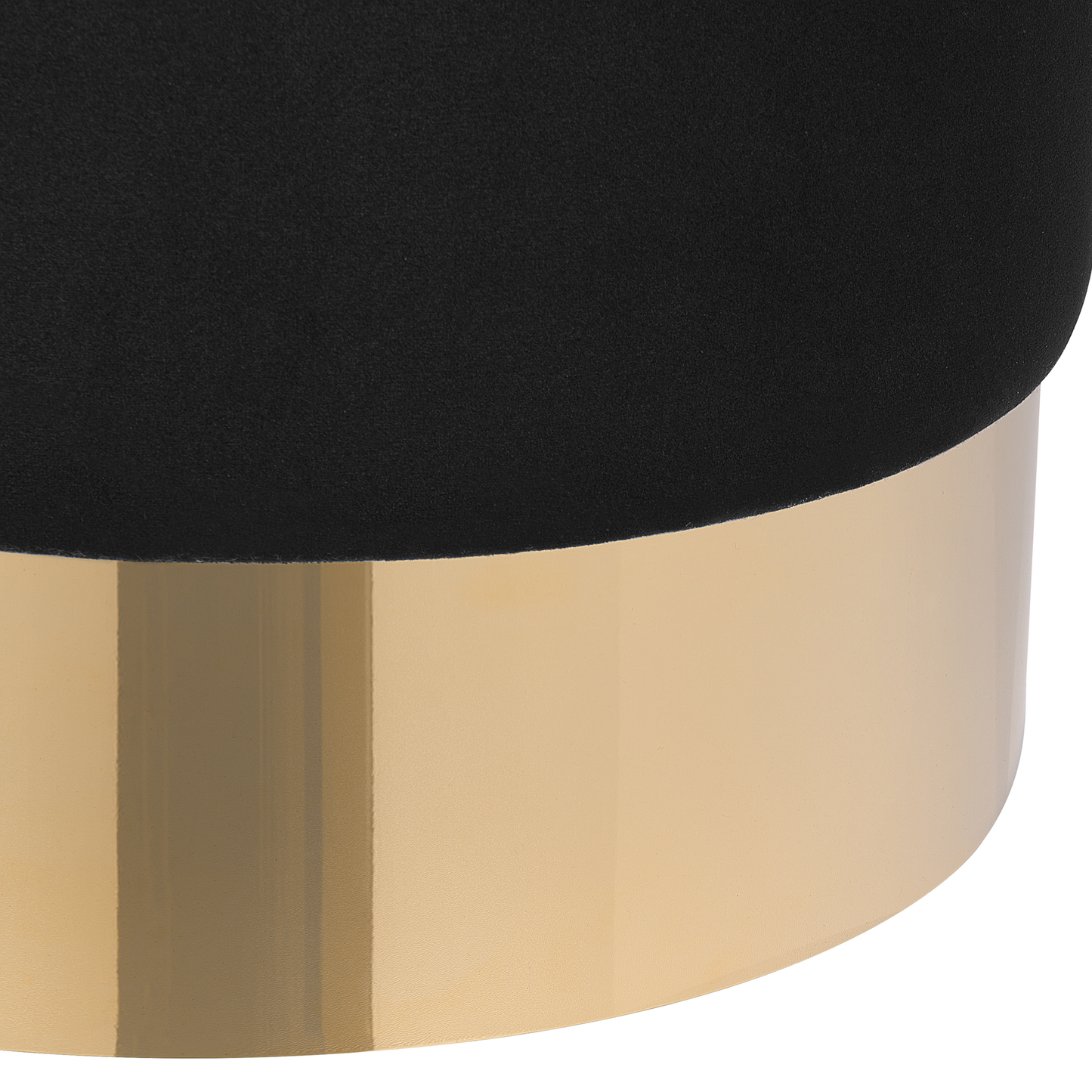 Pouf schwarz Samtstoff ⌀ 39 cm SOPHIA