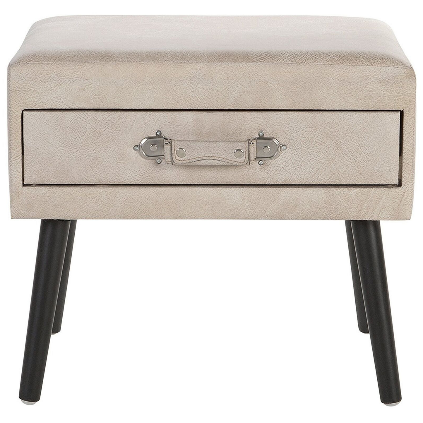 Nachttisch mit 1 Schublade EUROSTAR Kunstleder Beige