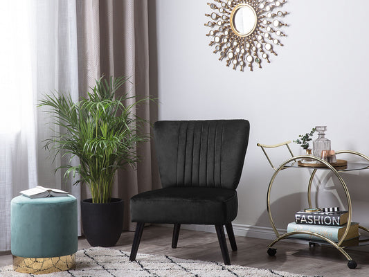 Sessel VAASA Samtstoff Schwarz