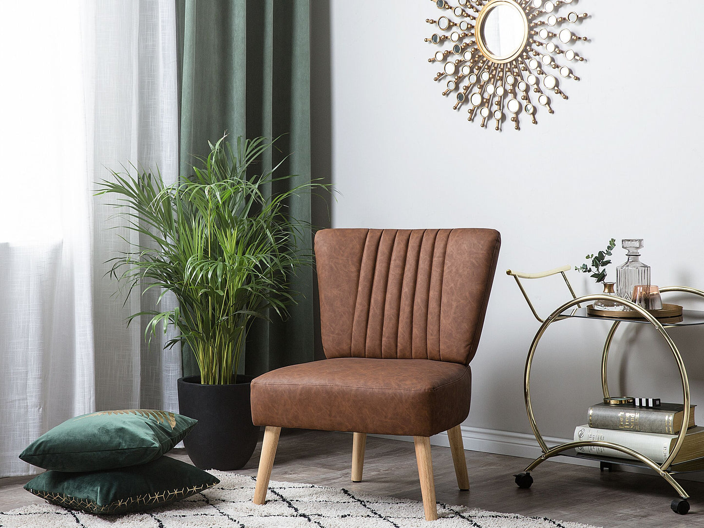 Sessel VAASA Kunstleder Goldbraun