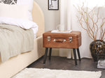 Hocker mit Stauraum Kunstleder goldbraun Koffer-Design MALLARD