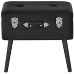 Hocker mit Stauraum Samtstoff schwarz Koffer-Design MALLARD