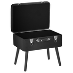 Hocker mit Stauraum Samtstoff schwarz Koffer-Design MALLARD