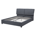 Polsterbett Leinenoptik grau Lattenrost 140 x 200 cm BELFORT