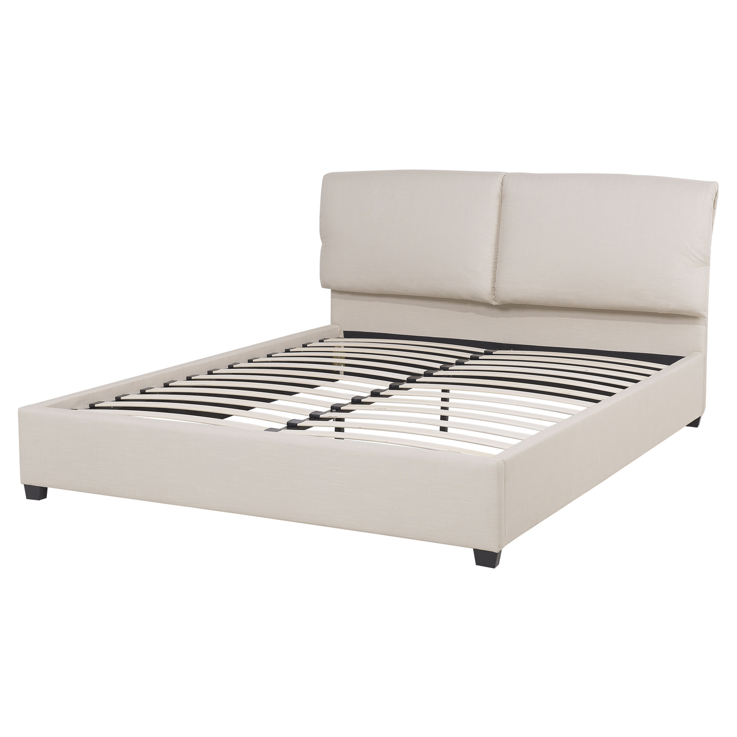 Bett mit Lattenrost Stoff BELFORT 160 x 200 cm Hellbeige