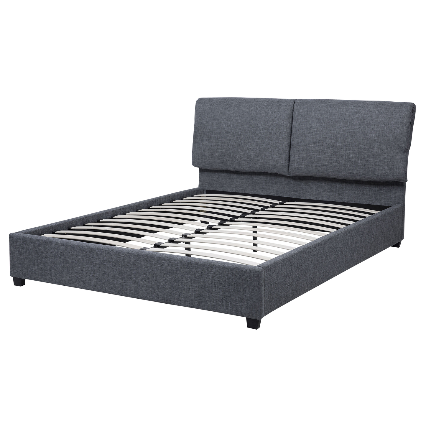 Polsterbett Leinenoptik grau Lattenrost 160 x 200 cm BELFORT