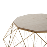 Beistelltisch heller Holzfarbton / gold Zehneck ELIDA