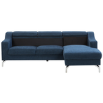 4-Sitzer Ecksofa marineblau linksseitig GLOSLI