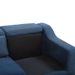 4-Sitzer Ecksofa marineblau linksseitig GLOSLI