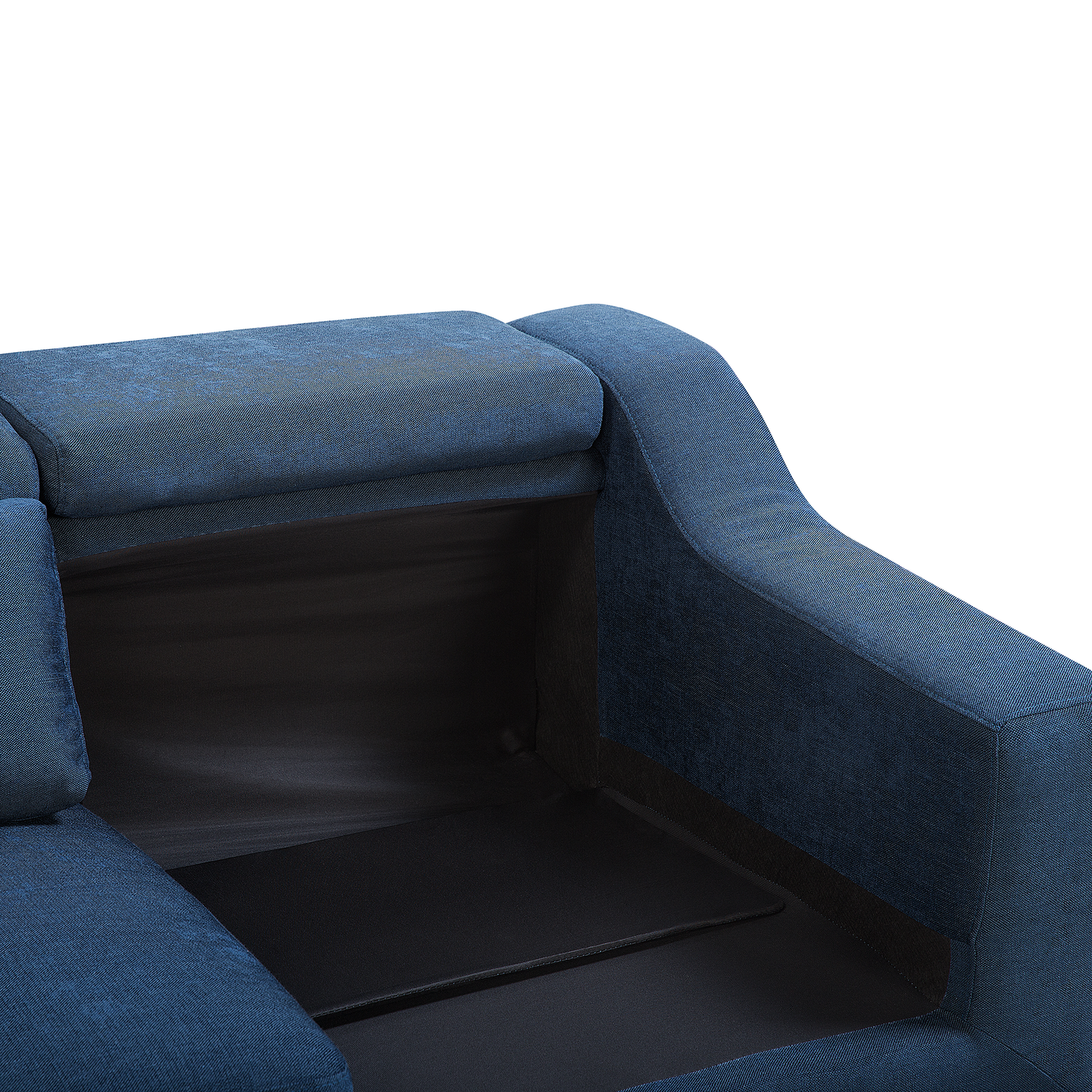 4-Sitzer Ecksofa marineblau linksseitig GLOSLI
