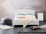 Bett mit Lattenrost Kunstleder METZ 140 x 200 cm Weiss