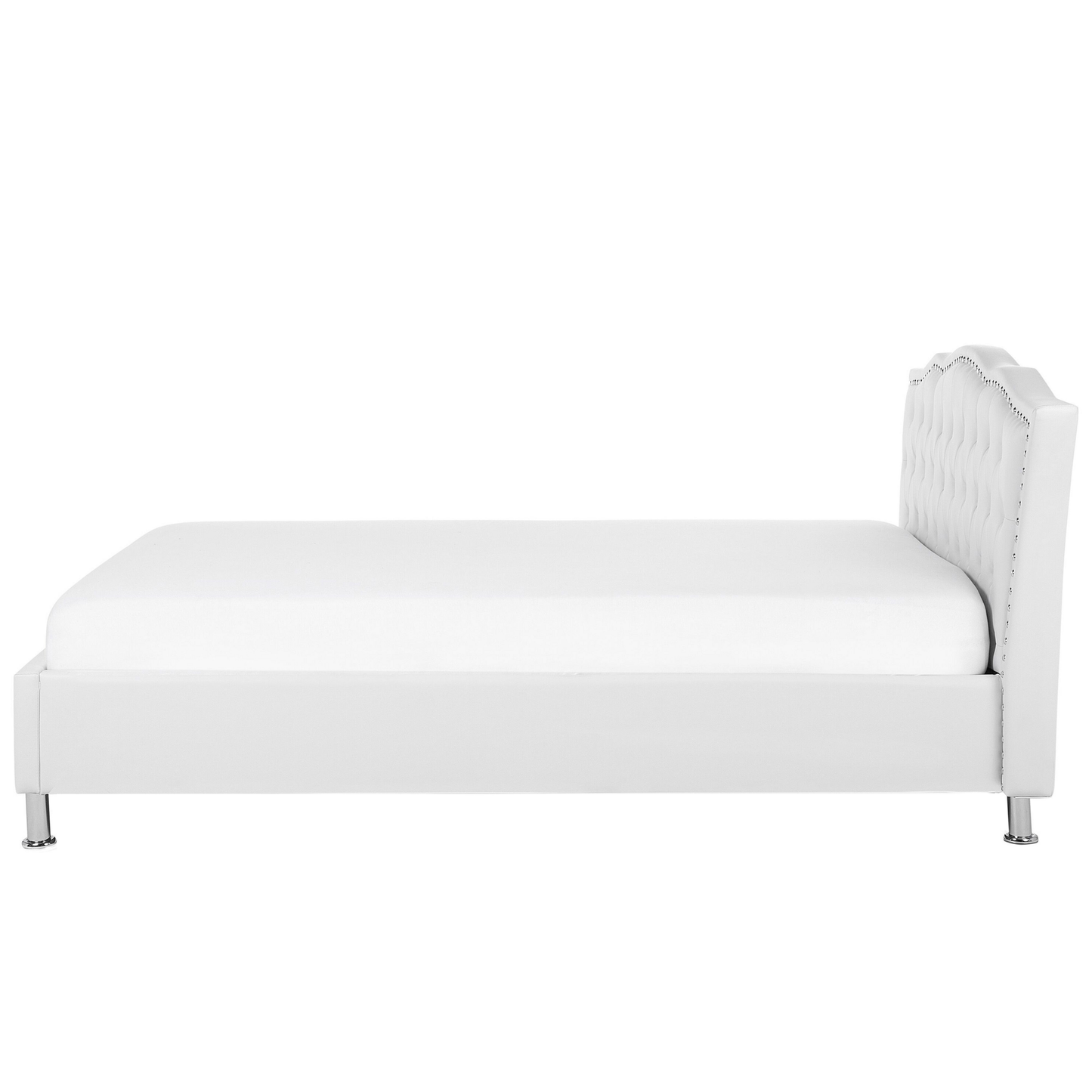 Bett mit Lattenrost Kunstleder METZ 140 x 200 cm Weiss