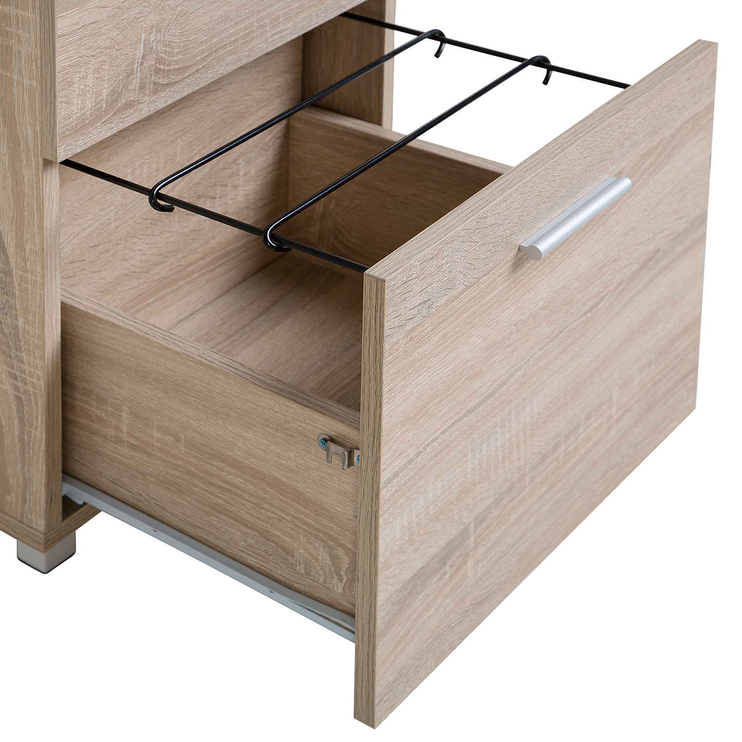 Schreibtisch weiss / heller Holzfarbton 130 x 60 cm 3 Schubladen MONTEVIDEO