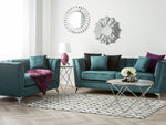 Sofa Set Samtstoff blaugrün 5-Sitzer GAULA