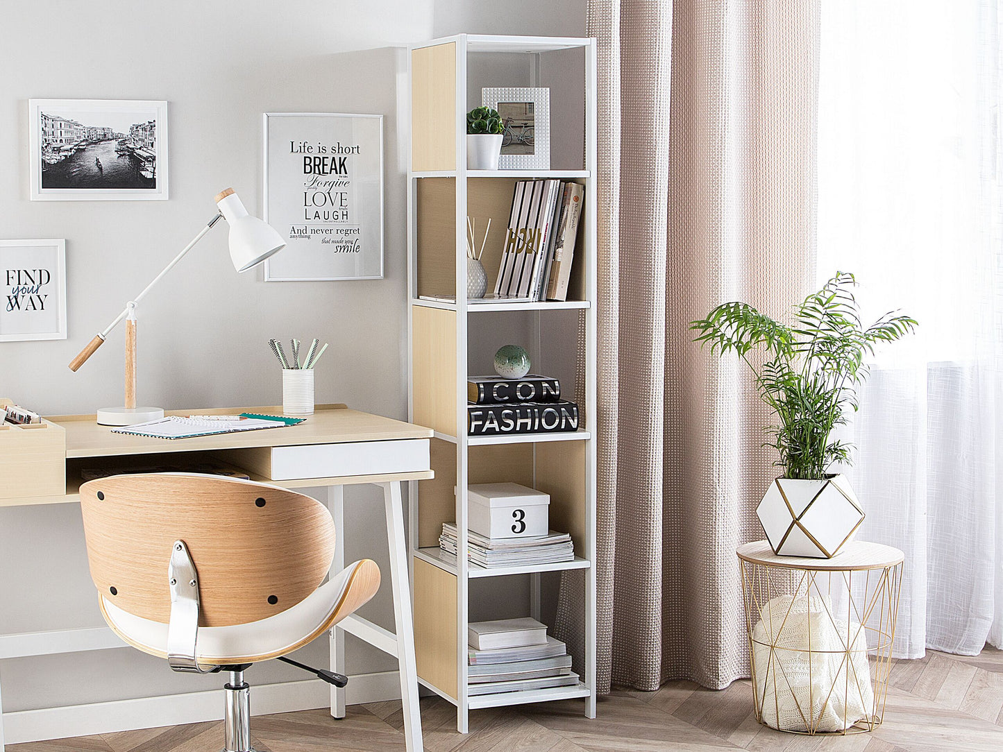 Bücherregal mit 5 Fächern BOGOTA 165 cm Weiss
