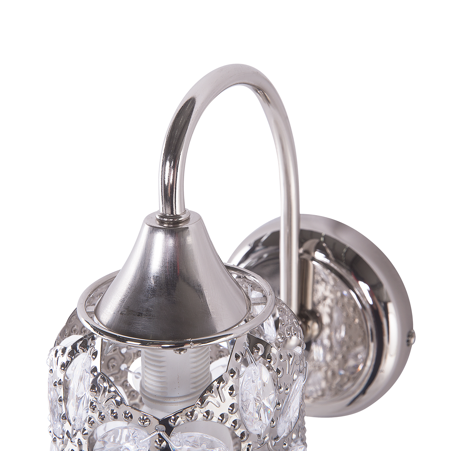 Wandleuchte Nickel Blumenmuster rund SYSOLA