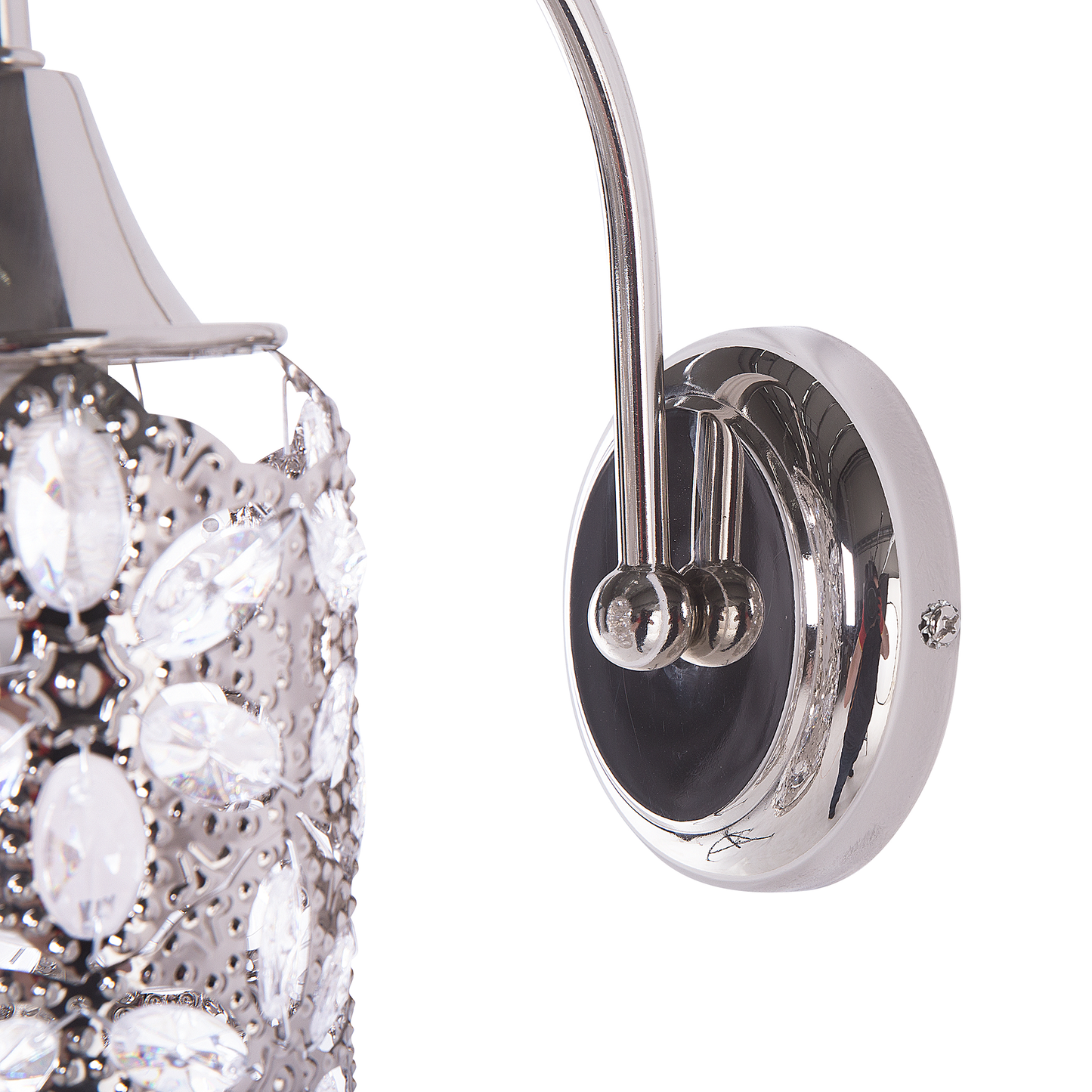 Wandleuchte Nickel Blumenmuster rund SYSOLA
