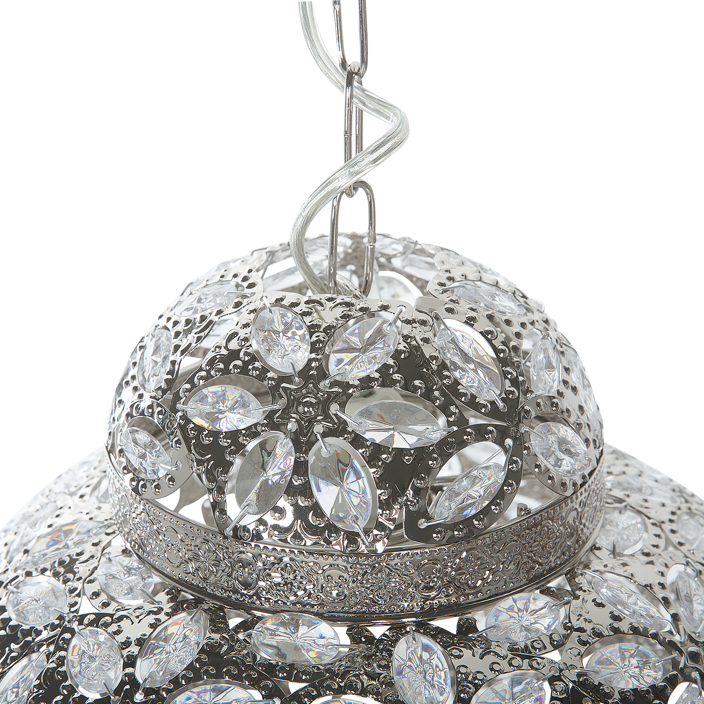 Hängelampe Nickel Blumenmuster BANDAMA