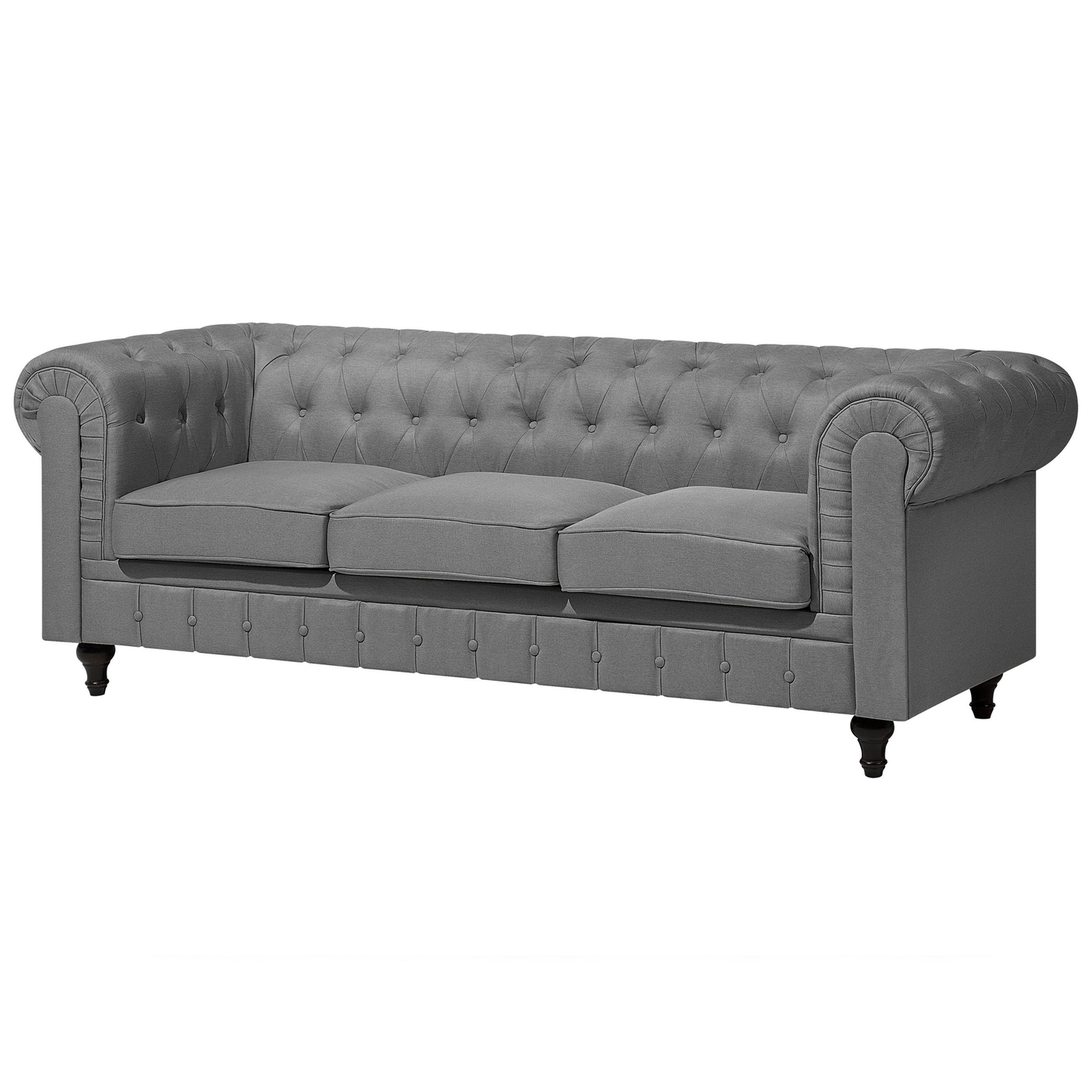 Sofa Set hellgrau 4-Sitzer CHESTERFIELD gross
