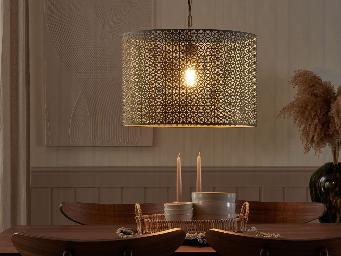 Hängelampe MEZEN Metall Grau