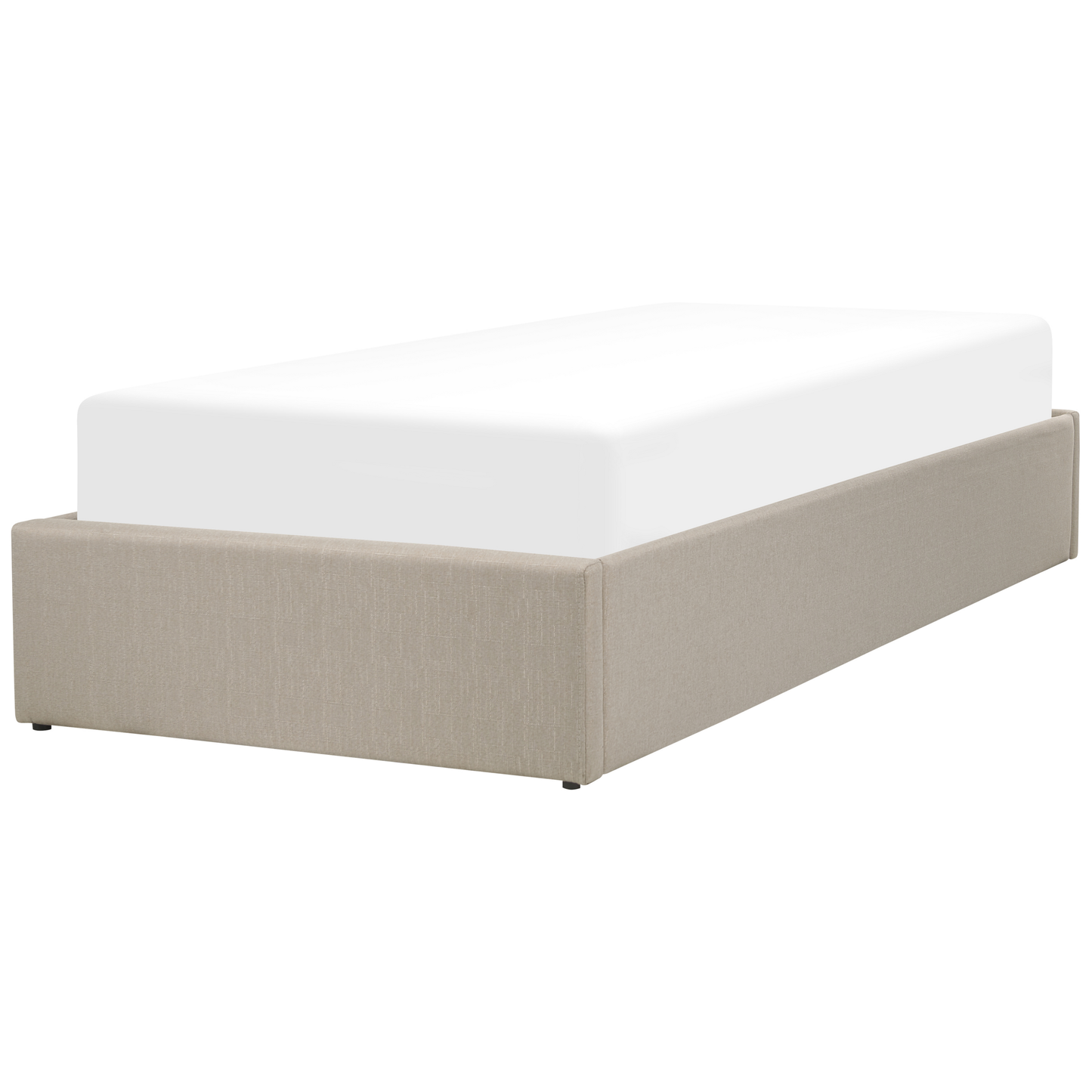 Bett mit Stauraum Stoff DINAN 90 x 200 cm Beige