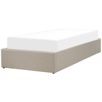 Bett mit Stauraum Stoff DINAN 90 x 200 cm Beige
