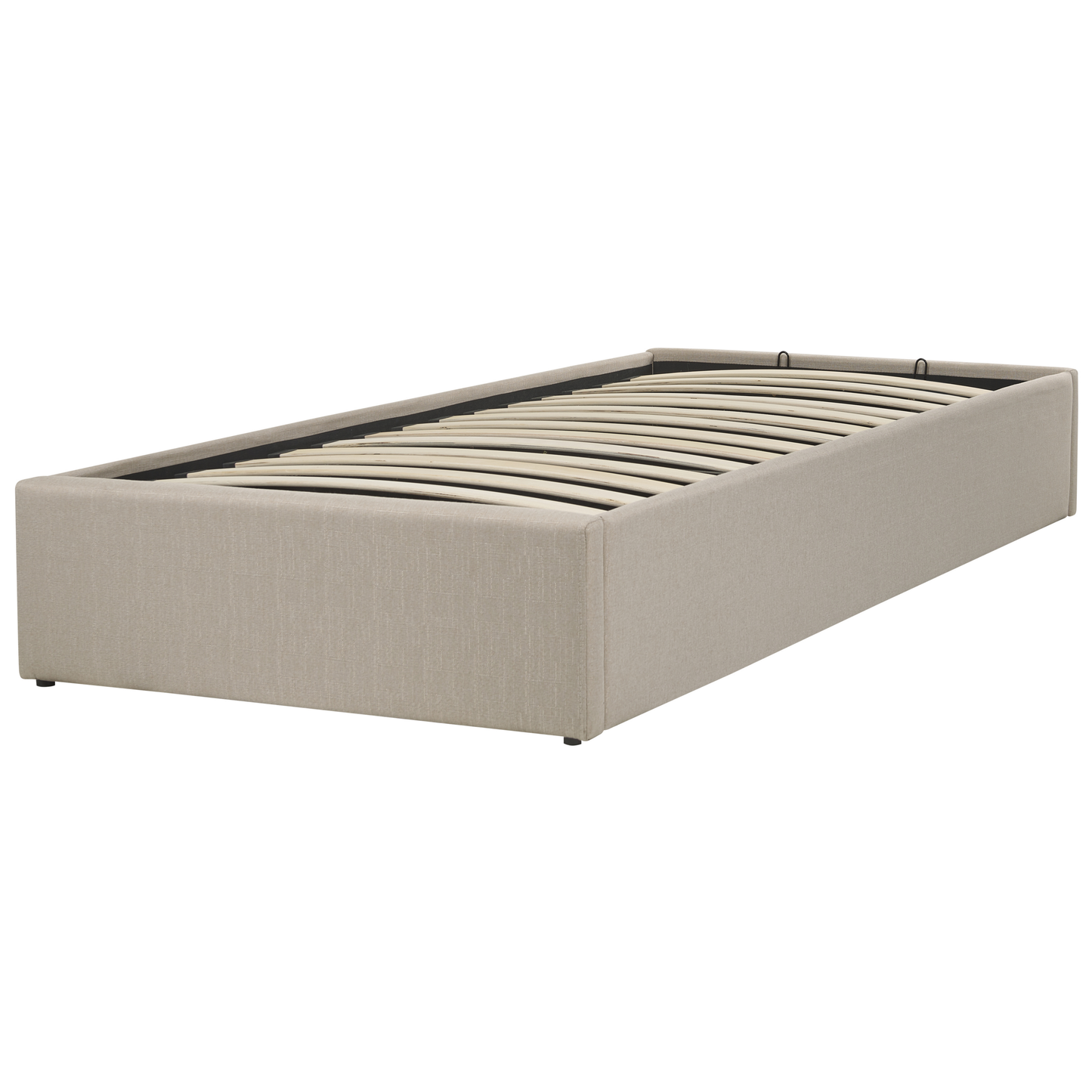 Bett mit Stauraum Stoff DINAN 90 x 200 cm Beige