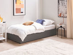 Bett mit Stauraum Stoff DINAN 90 x 200 cm Dunkelgrau