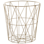 Beistelltisch gold / heller Holzfarbton ⌀ 40 cm LANARK