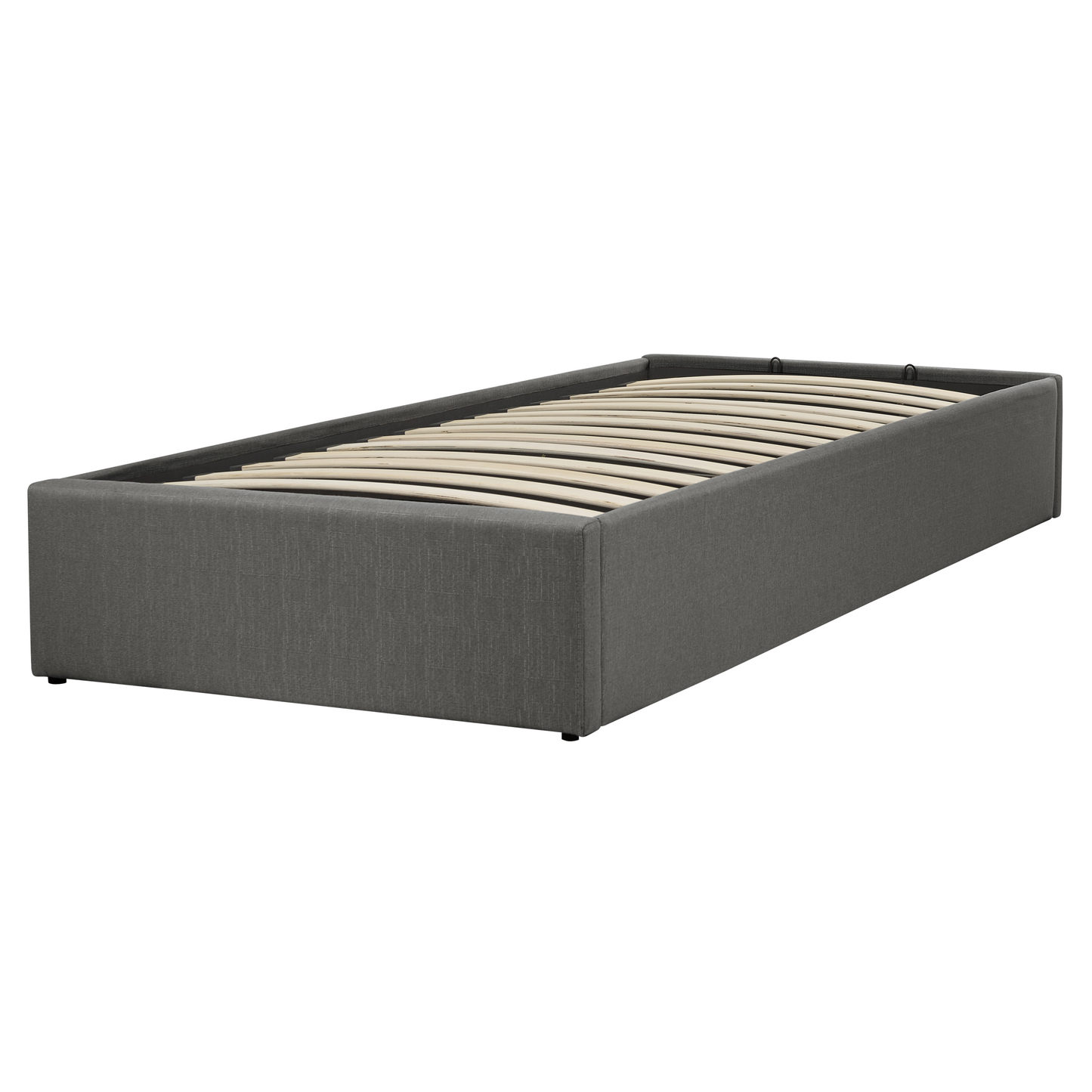 Bett mit Stauraum Stoff DINAN 90 x 200 cm Dunkelgrau
