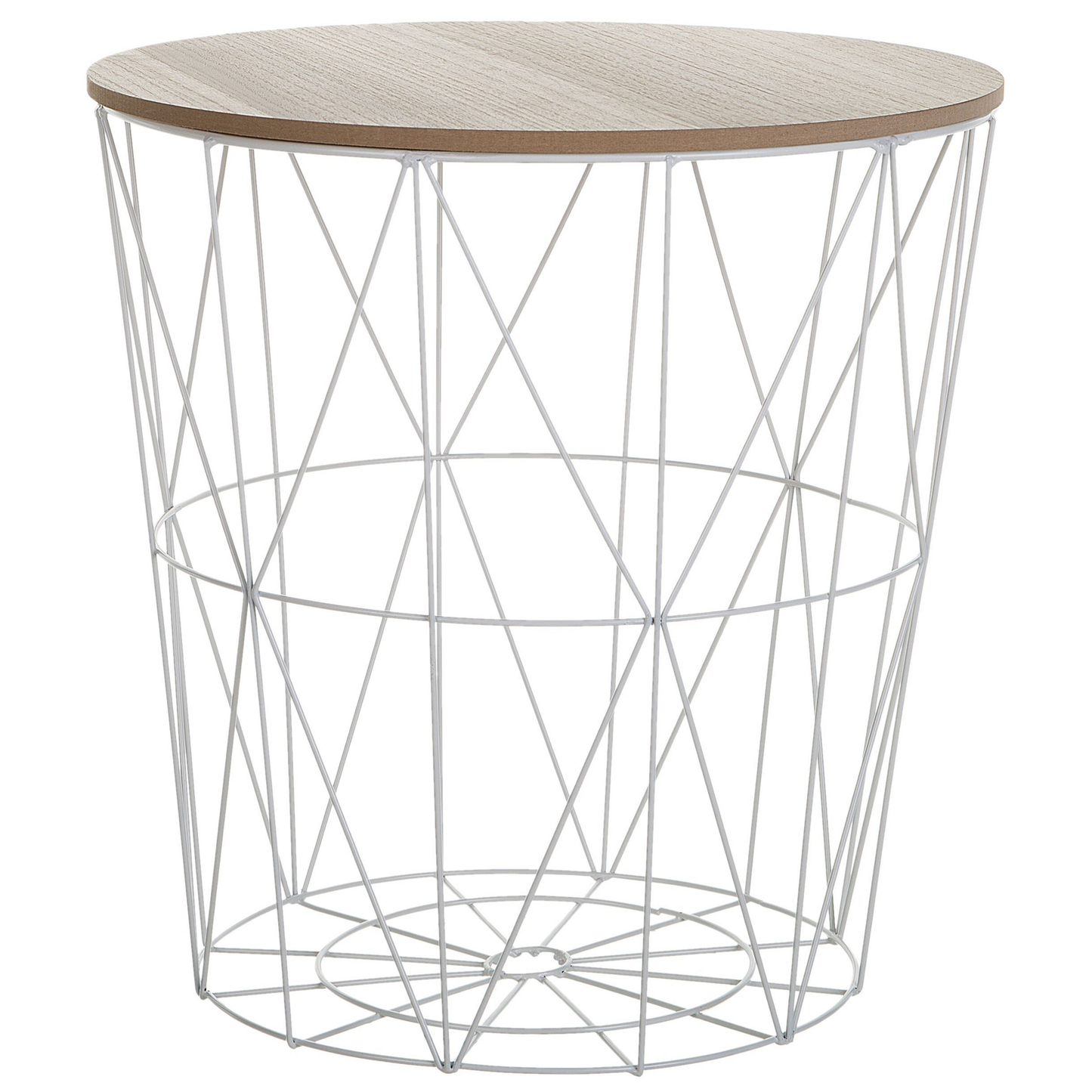 Beistelltisch weiss / heller Holzfarbton ⌀ 40 cm LANARK