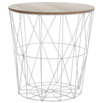 Beistelltisch weiss / heller Holzfarbton ⌀ 40 cm LANARK