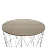 Beistelltisch weiss / heller Holzfarbton ⌀ 40 cm LANARK