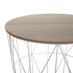 Beistelltisch weiss / heller Holzfarbton ⌀ 40 cm LANARK