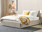 Bett mit Stauraum Stoff DINAN 160 x 200 cm Beige