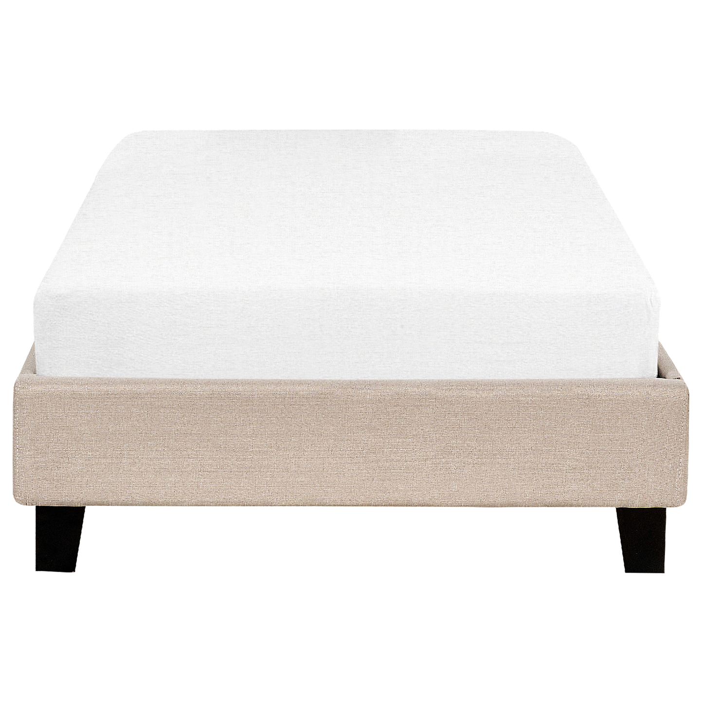 Bett mit Lattenrost Stoff ROANNE 90 x 200 cm Beige