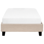 Bett mit Lattenrost Stoff ROANNE 90 x 200 cm Beige