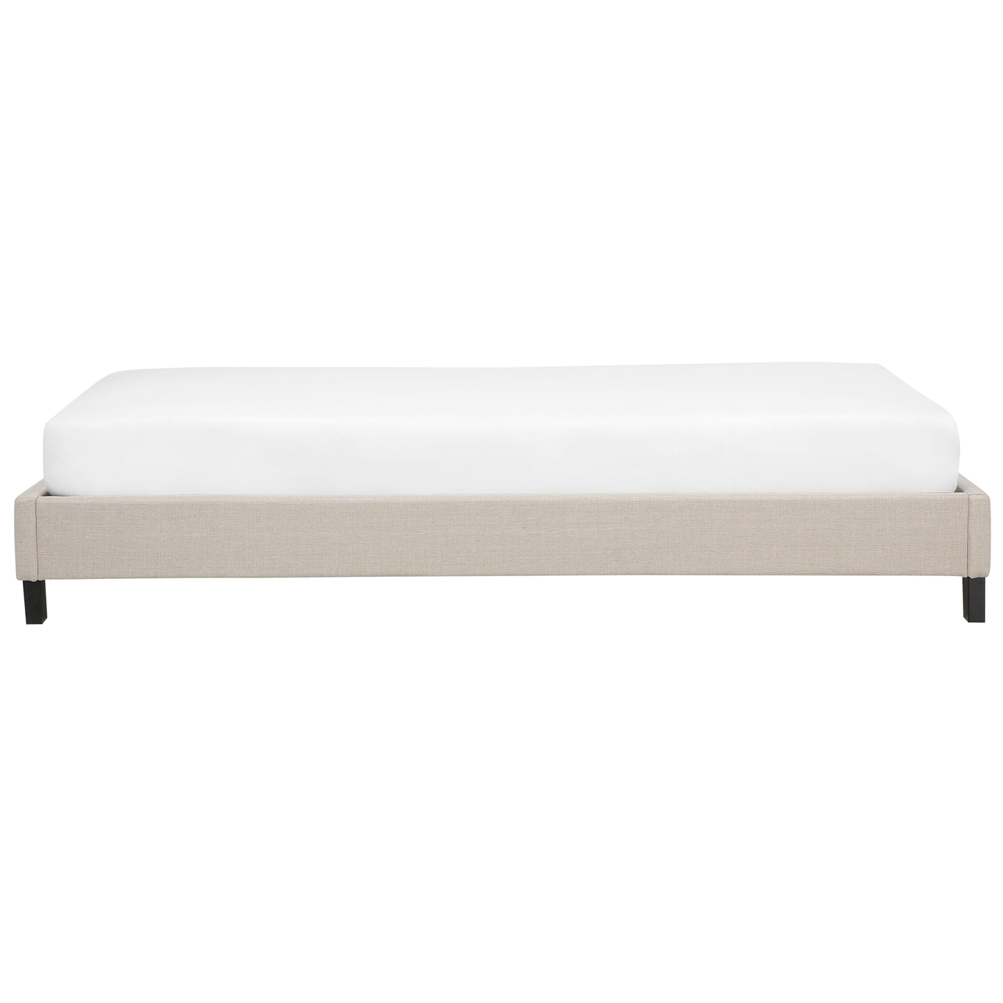 Bett mit Lattenrost Stoff ROANNE 90 x 200 cm Beige