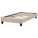 Bett mit Lattenrost Stoff ROANNE 90 x 200 cm Beige