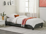 Bett mit Lattenrost Stoff ROANNE 90 x 200 cm Grau