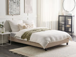 Bett mit Lattenrost Stoff ROANNE 140 x 200 cm Beige