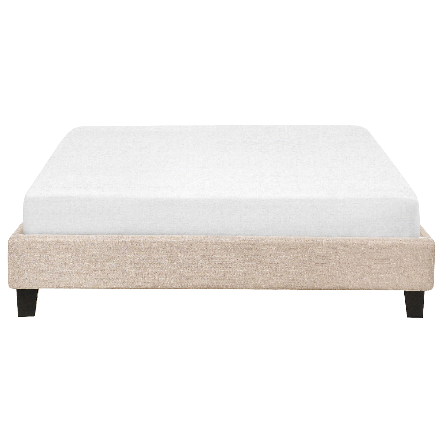 Bett mit Lattenrost Stoff ROANNE 140 x 200 cm Beige
