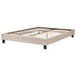 Bett mit Lattenrost Stoff ROANNE 140 x 200 cm Beige