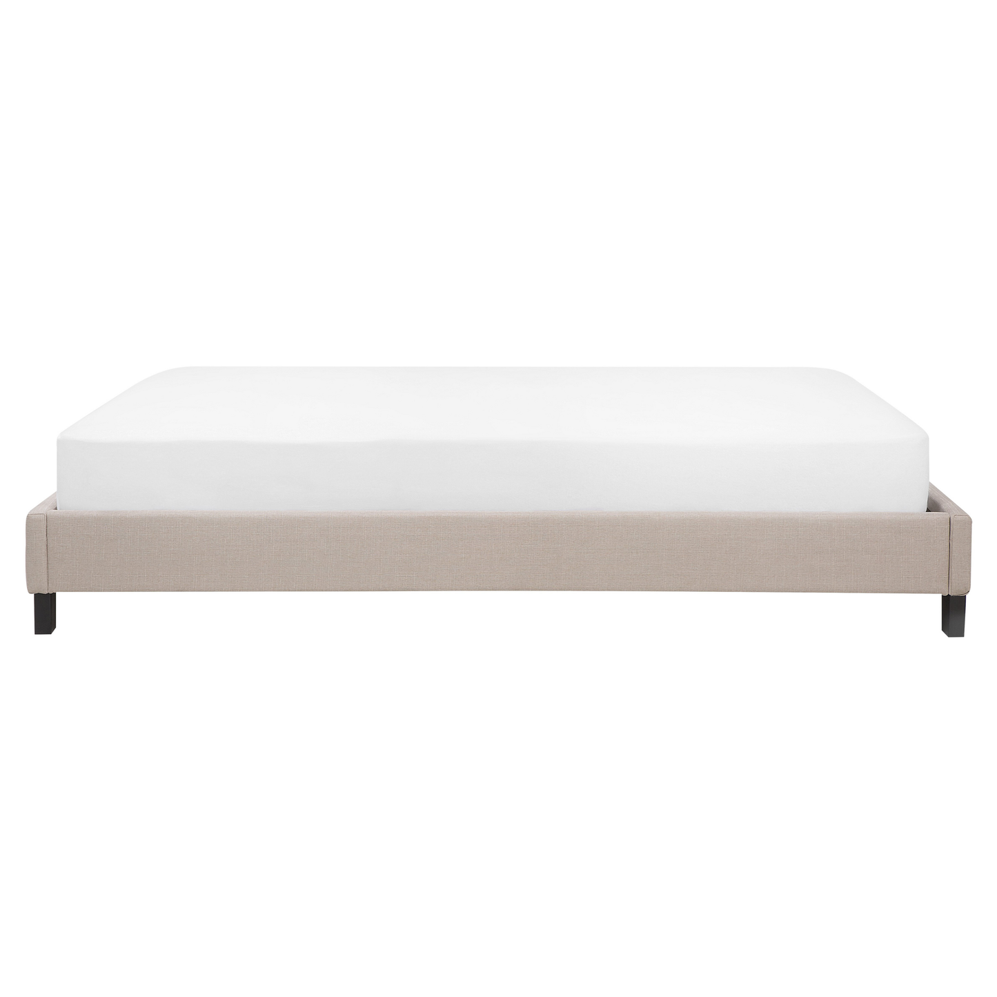 Bett mit Lattenrost Stoff ROANNE 160 x 200 cm Beige