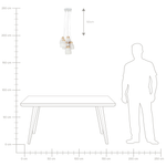 Hängelampe weiss 6-flammig Glockenform CESTOS