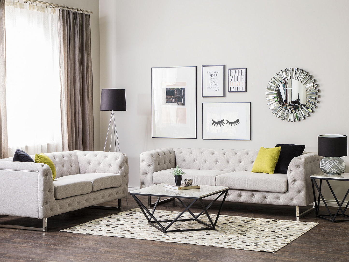 Sofa Set Polsterbezug beige 5-Sitzer VISSLAND