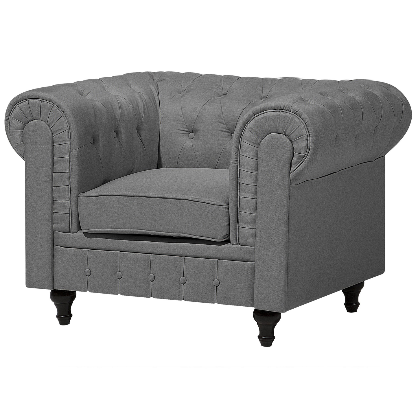 Sofa Set hellgrau 4-Sitzer CHESTERFIELD gross