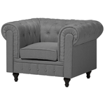 Sofa Set hellgrau 4-Sitzer CHESTERFIELD gross