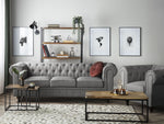 Sofa Set hellgrau 4-Sitzer CHESTERFIELD gross